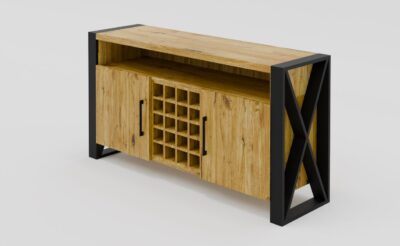 Komoda na wino z drewna dębowego i stali | Komoda 3