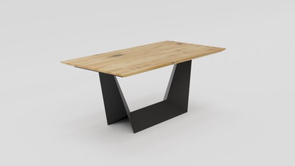 Nowoczesny stół prostokątny z drewnianym blatem i stalową nogą | Stół 20 - obrazek 3