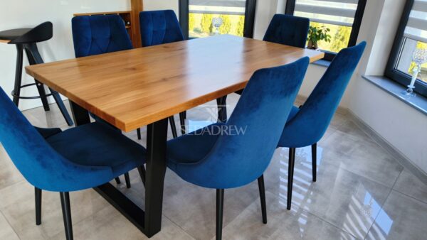 Nowoczesny stół z litego drewna dębowego z metalowymi nogami | Stół 2A - obrazek 6