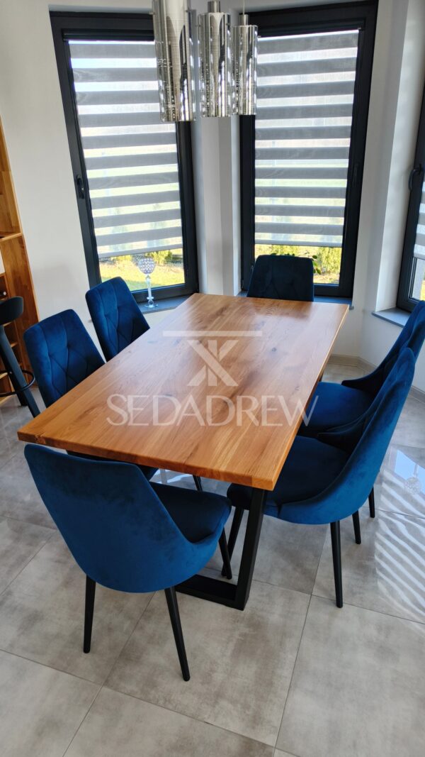 Nowoczesny stół z litego drewna dębowego z metalowymi nogami | Stół 2A - obrazek 9