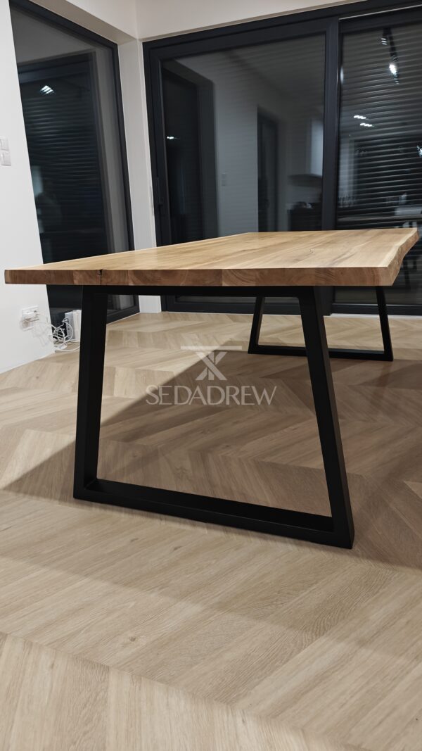 Industrialny stół dębowy na stalowych nogach | Stół 2B - obrazek 6