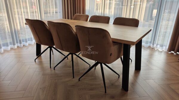 Stół klasyczny z nogami ze stali i dębowym blatem | Stół 1B - obrazek 10