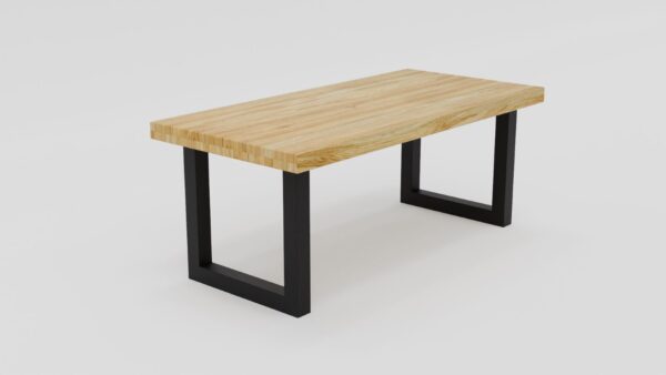 Nowoczesny masywny stół z nogami typu U i blatem z litego drewna dębowego | Stół 2C - obrazek 2