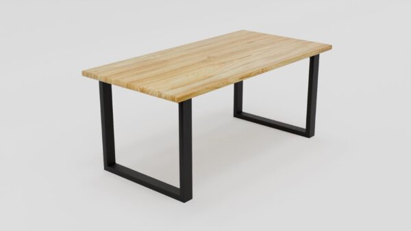 Stół z drewnianym dębowym blatem i metalowymi nogami typu U | Stół 2 - obrazek 2