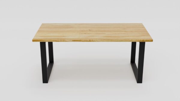 Stół z drewnianym dębowym blatem i metalowymi nogami typu U | Stół 2 - obrazek 4