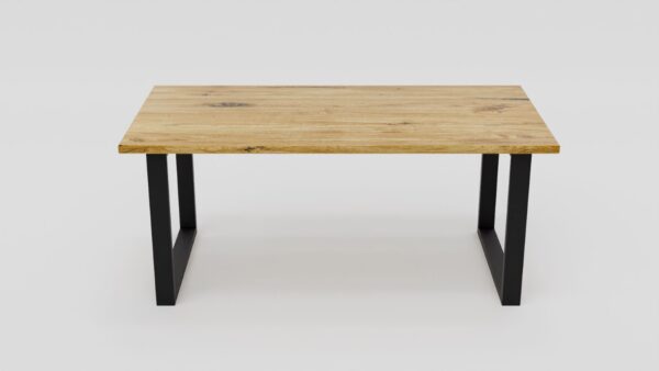 Stół z drewnianym dębowym blatem i metalowymi nogami typu U | Stół 2 - obrazek 10