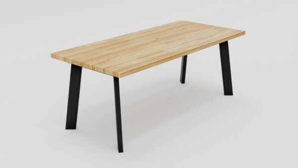 Stół klasyczny z nogami ze stali i dębowym blatem | Stół 1B - obrazek 2