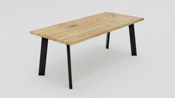 Stół klasyczny z nogami ze stali i dębowym blatem | Stół 1B - obrazek 4
